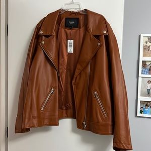 Torrid size 5 cognac moto jacket, NWT